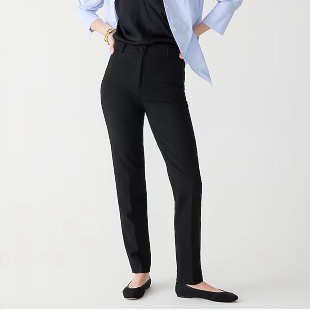 J CREW High Rise Cameron Black Trouser Pant in four season stretch Size 4 chic